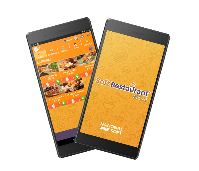 Comandero Móvil de Soft Restaurant® en un dispositivo móvil